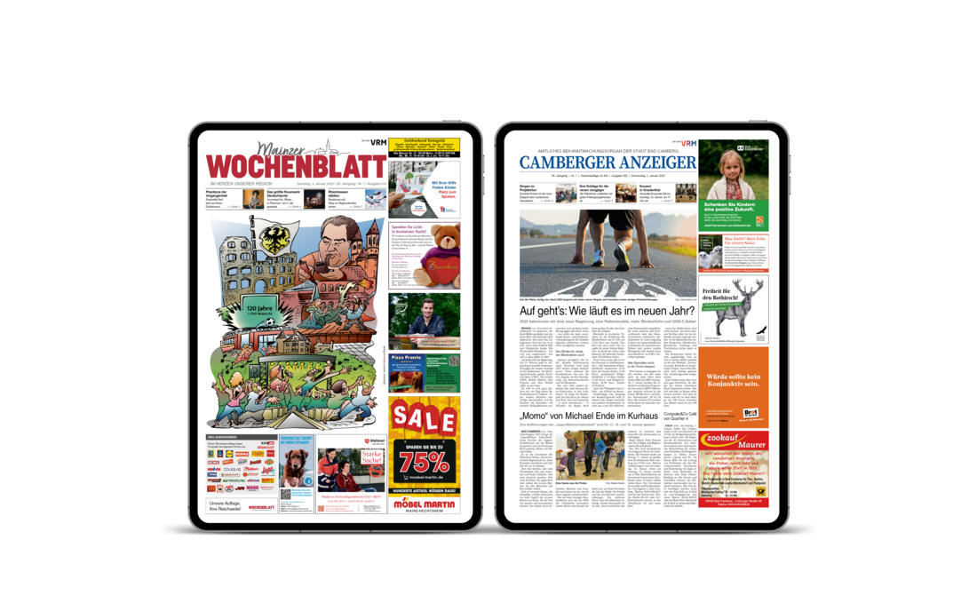 Digitale Tablet Mockups von Wochenblättern