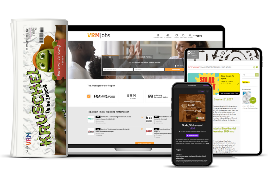 Mockups verschiedener digitaler und gedruckter Portale/Zeitschriften und Zeitungen