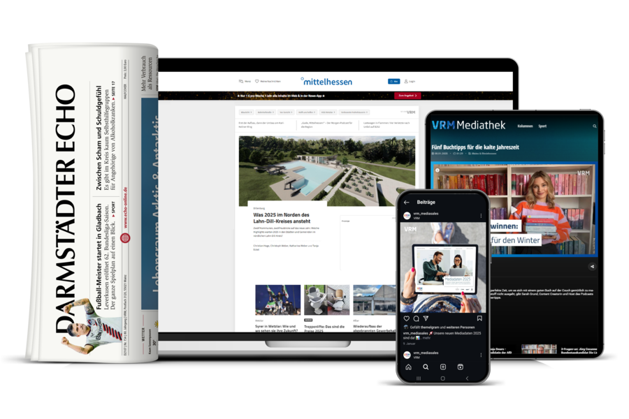 Mockups verschiedener digitaler und gedruckter Portale/Zeitschriften und Zeitungen